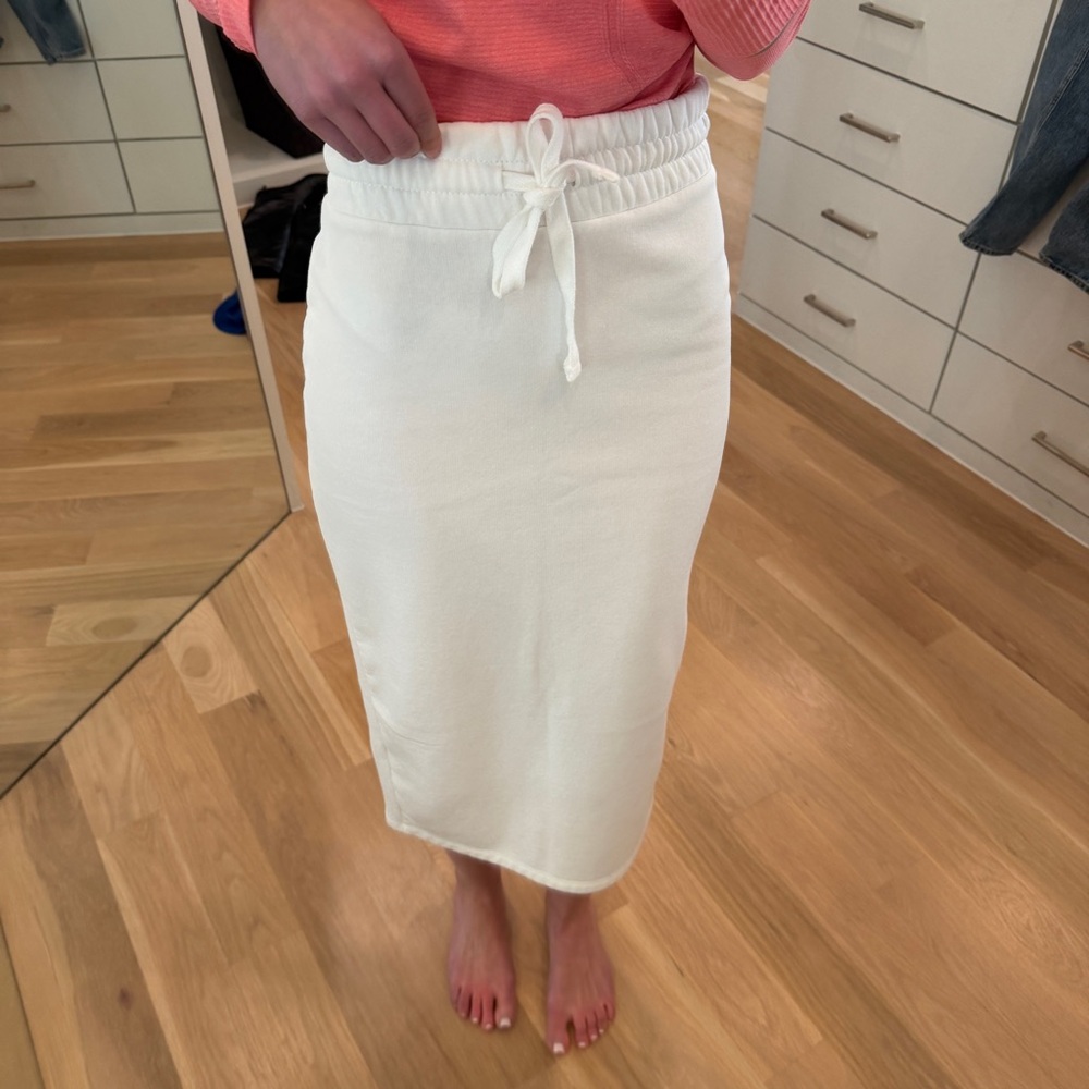 Zara White Midi Skirt XS